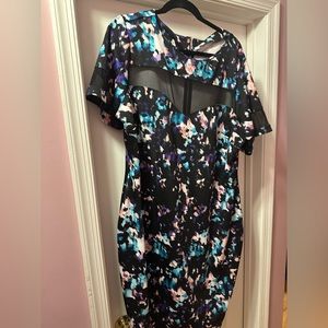 Short Sleeve Bodycon MIDI Multi-color Mesh Dress from Boutique a Macy’s Brand.